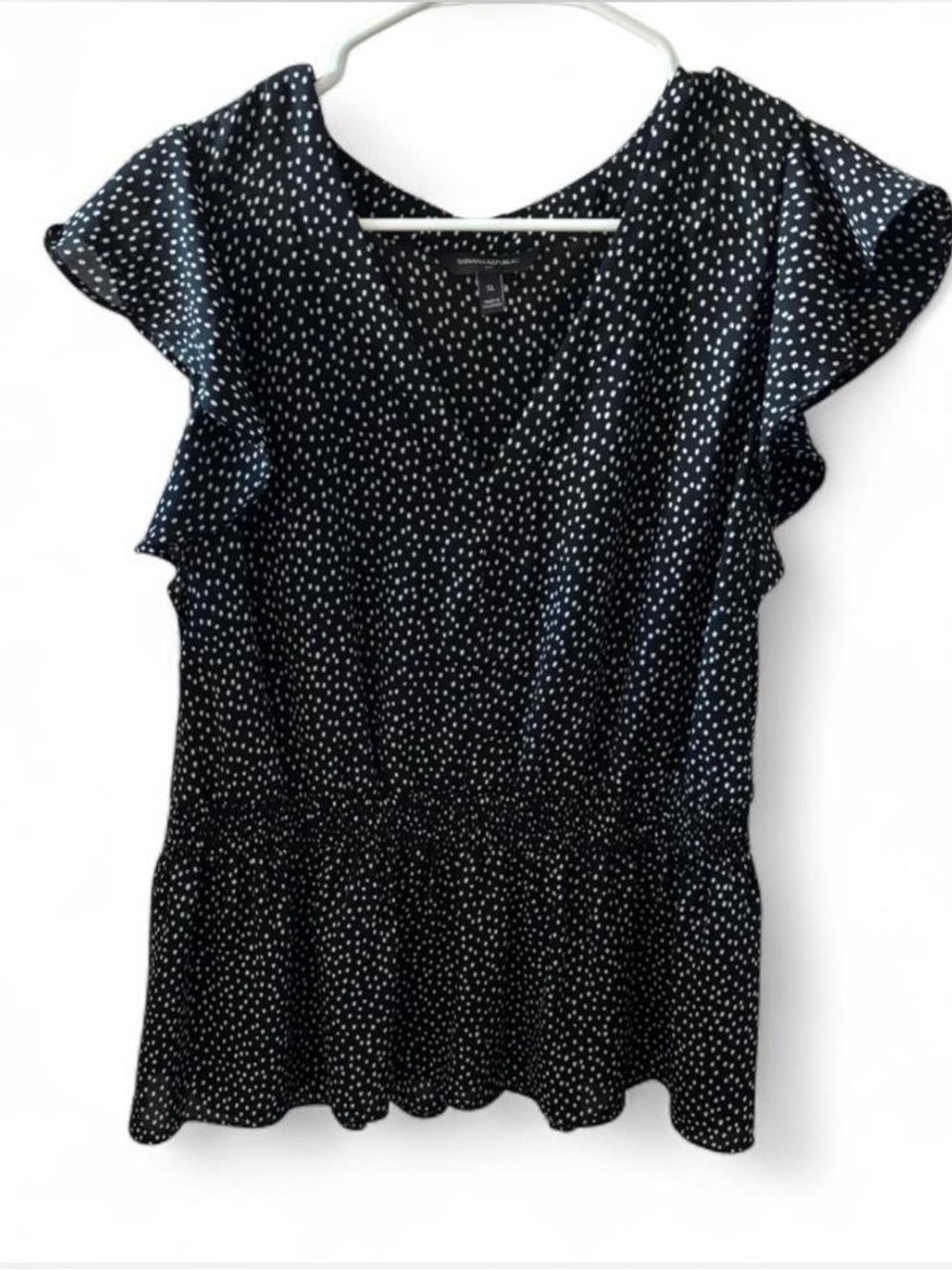 Banana Republic Flutter Sleeve Polka Dot Blouse